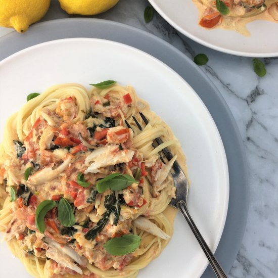 Creamy Crab, Chilli & Basil Pasta