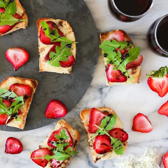 Strawberry & Cheese Crostini