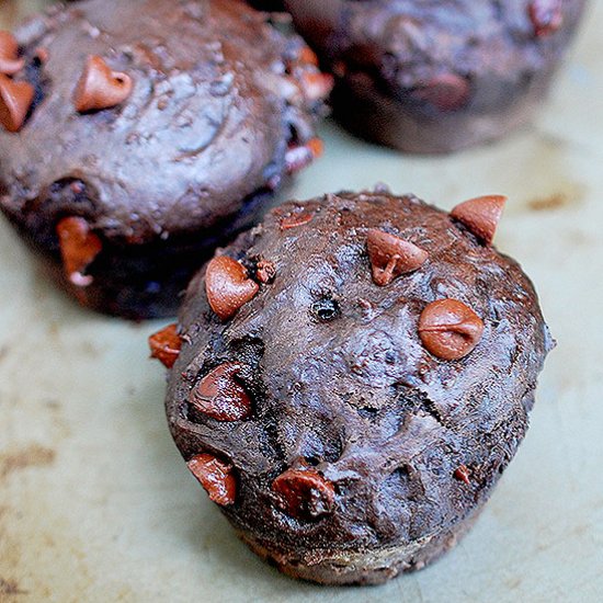 Triple chocolate muffins