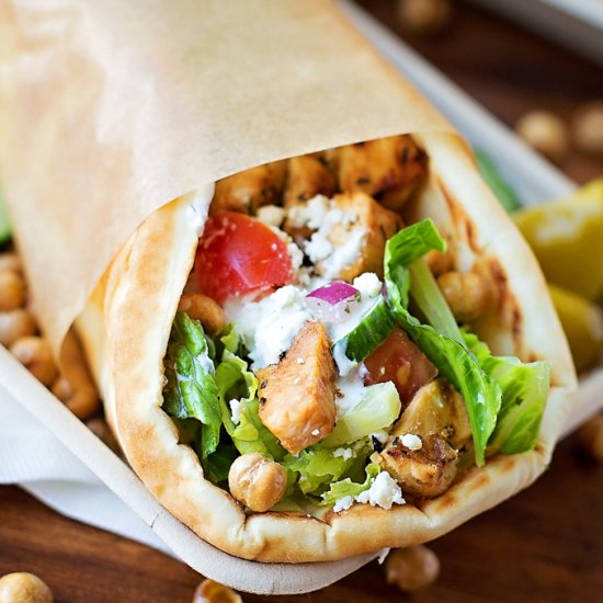 Greek Grilled Chicken Pitas