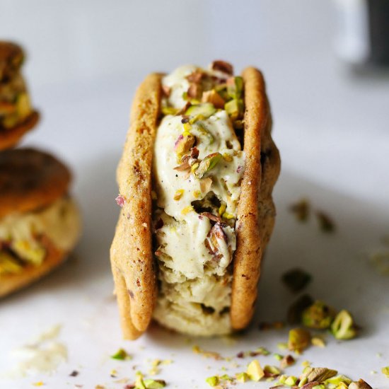 Pistachio Ice Cream Sandwiches