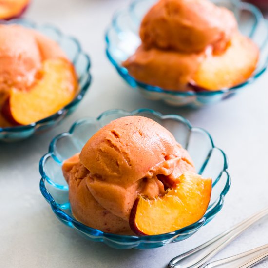 5 Minute Soft Serve Peach Ice Cream