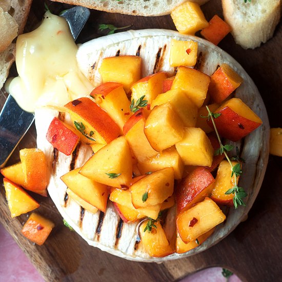 Grilled Brie with Peaches