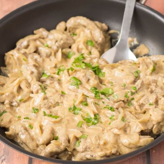 Quick Healthy Beef Stroganoff