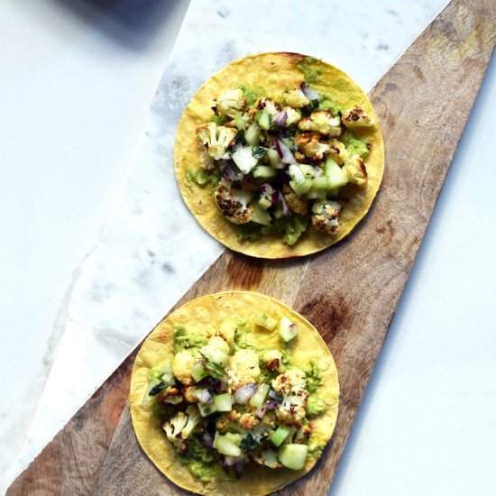 Cauliflower Tacos with Mint Salsa