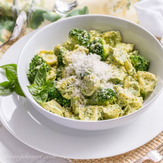 Basil Pesto Cream with Tortellini