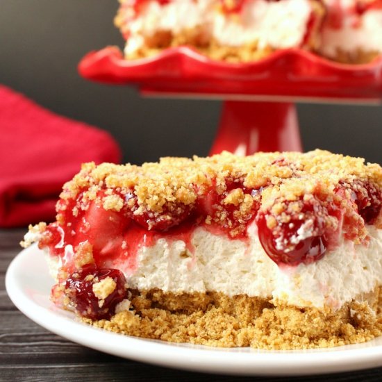 No-Cheese Cherry Cheesecake Bars