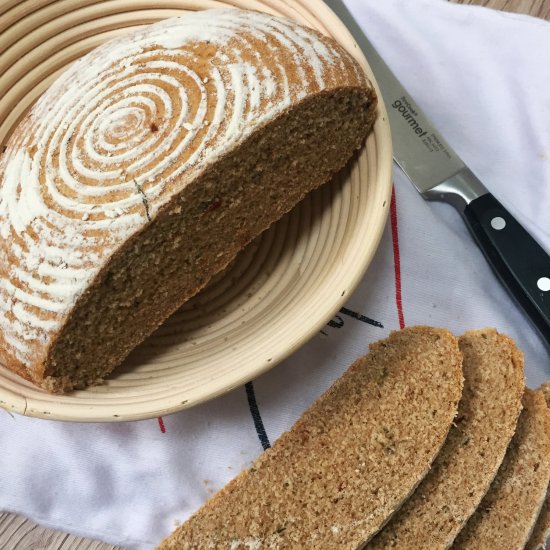 Sundried Tomato, Garlic Spelt Loaf