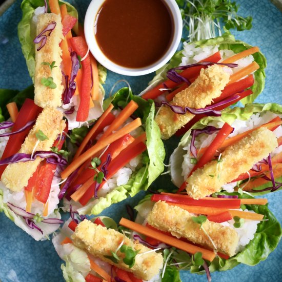 Tofu Katsu Sushi Lettuce Wraps