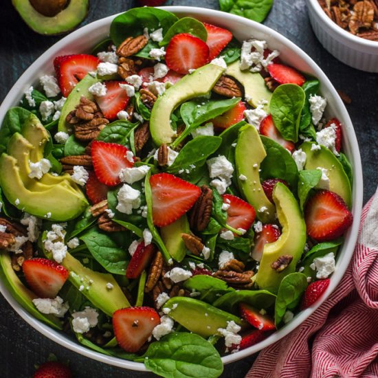 Strawberry Avocado Spinach Salad