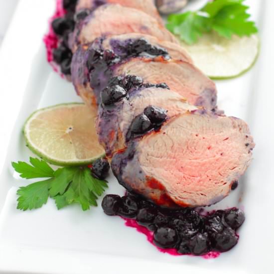 Pork with Blueberry Sauce