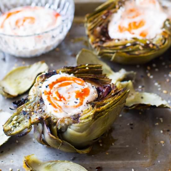 Teriyaki Grilled Artichokes