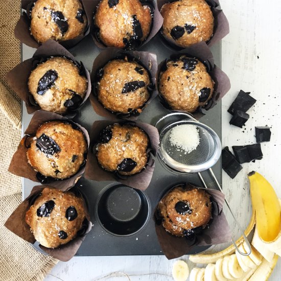 Nut-free Choc Banana Muffins