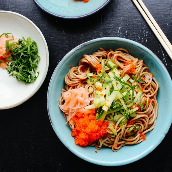 Cold Soba Noodle Salad with Tobiko