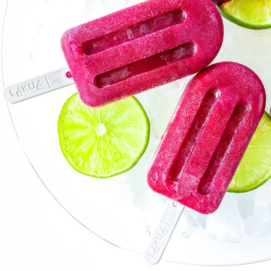 Prickly Pear Limeade Popsicles