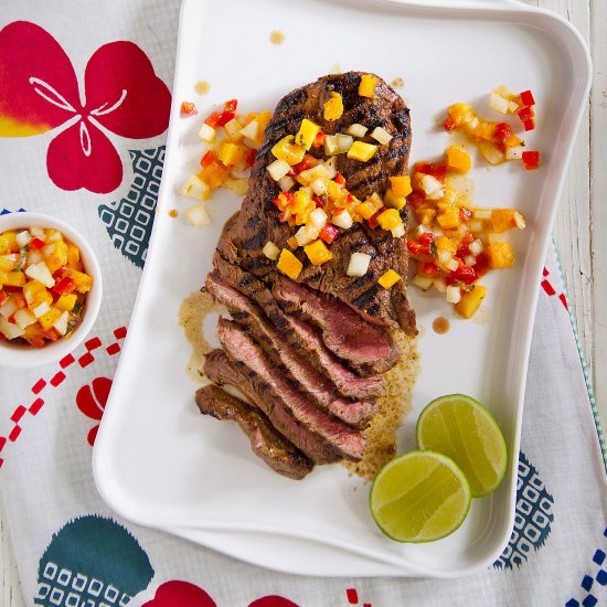 Grilled Steak with Papaya Relish