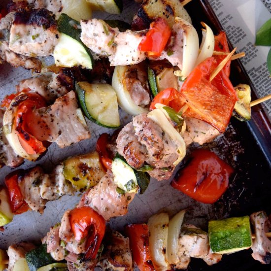 Pork and Veggie Kabobs