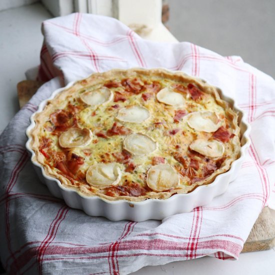 Quiche with Leek, Ham & Goat Cheese