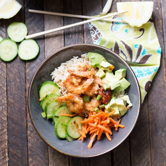 Breaded Shrimp Sushi Bowl