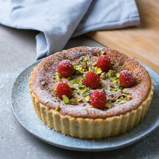 Pistachio and Raspberry Tart