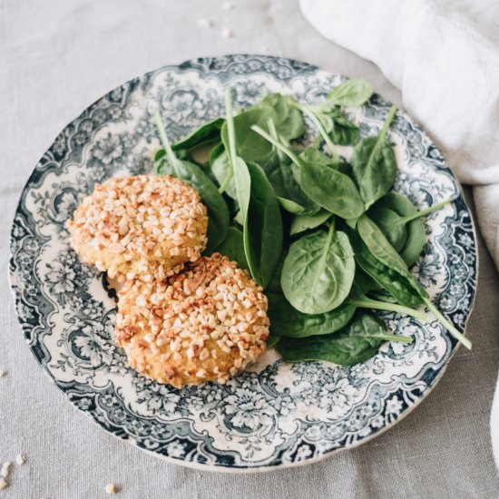 Sweet Potato Burgers & almond crust