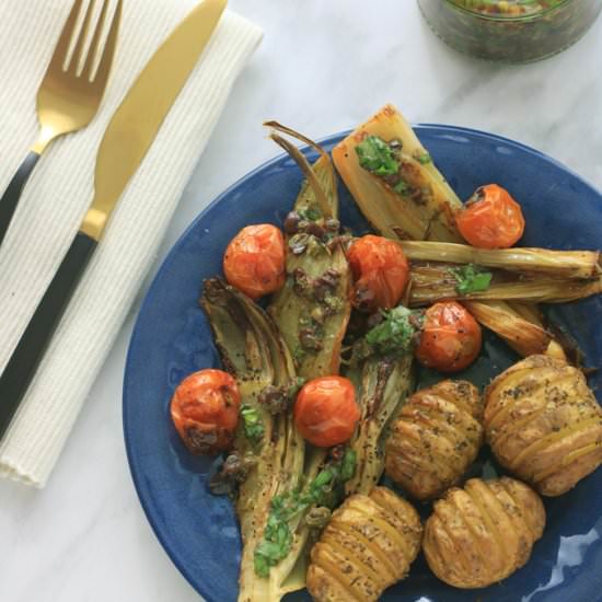 Roasted Fennel & Hasselback Potato