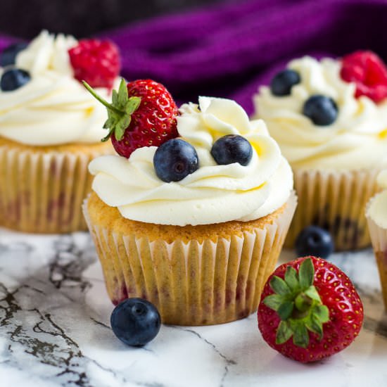 Summer Berry Cupcakes