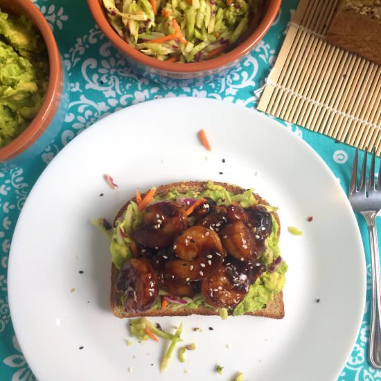 Asian Shrimp Avocado Toast