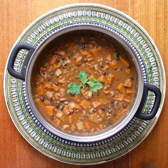 Gravy, pumpkin and parsnip stew