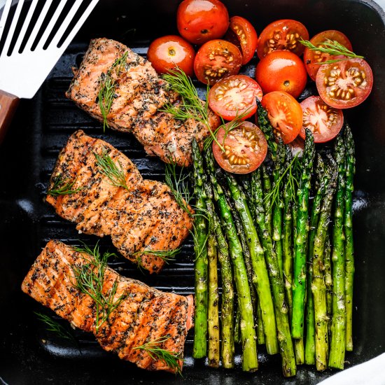 Greek Salmon with Asparagus