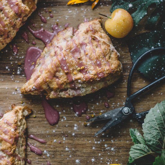 Lemon Cherry Elderflower Scones