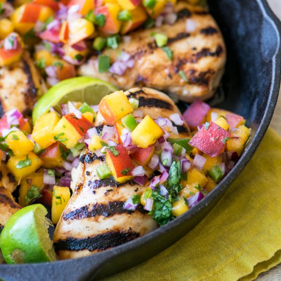 Chicken with Peach Jalapeño Salsa