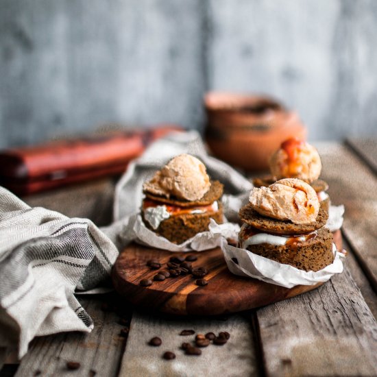 Ethiopian Coffee Cake with Ice Cream