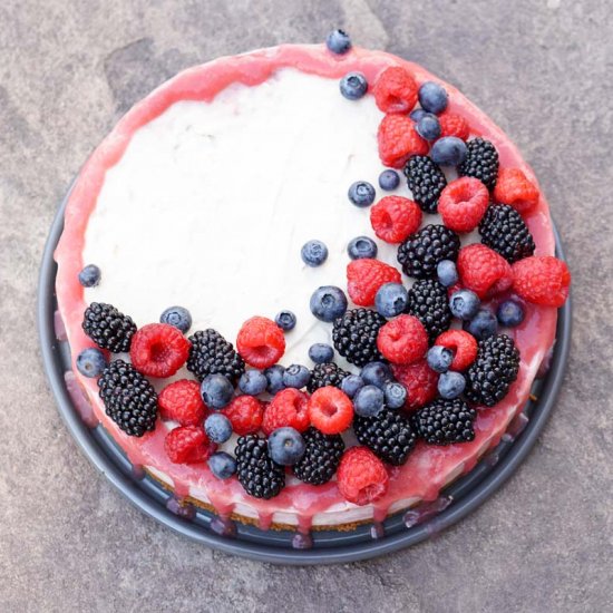 Rhubarb Cashew Ice Cream Cake