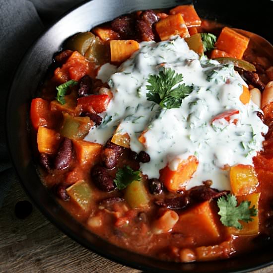 Veggie Chili with Sweet Potatoes