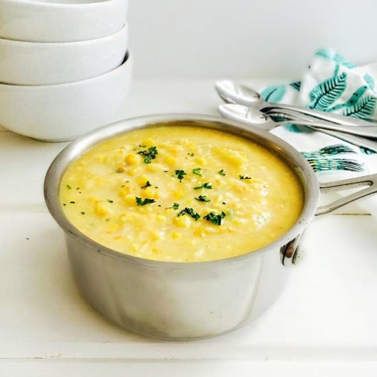 Yellow Corn Summer Squash Chowder