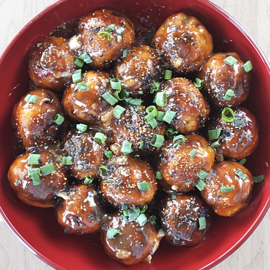 Okara Meatballs in Sweet Sour Sauce