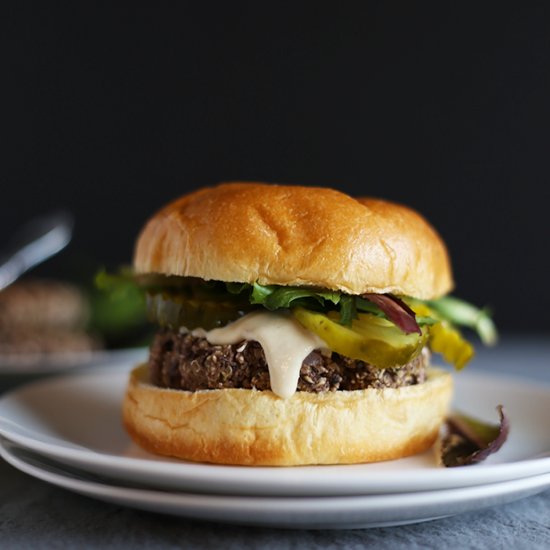 Garlic Onion Black Bean Burgers