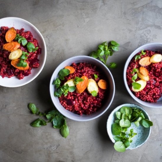 Beetroot Barley Risotto