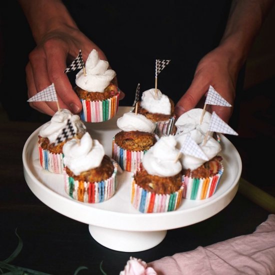 Rhubarb Cupcakes with Coconut