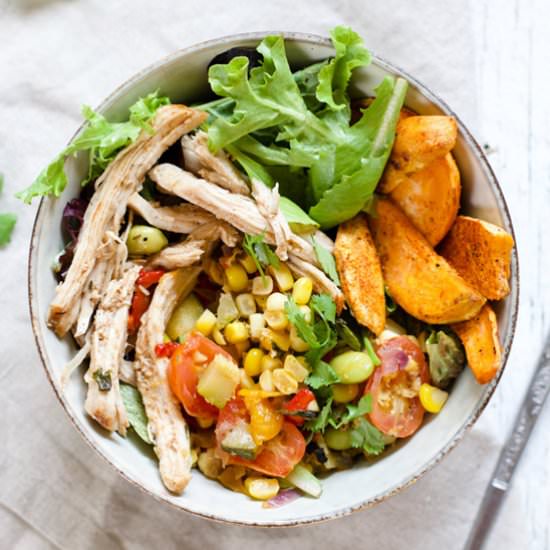 Summery Pulled Pork & Veggie Bowls