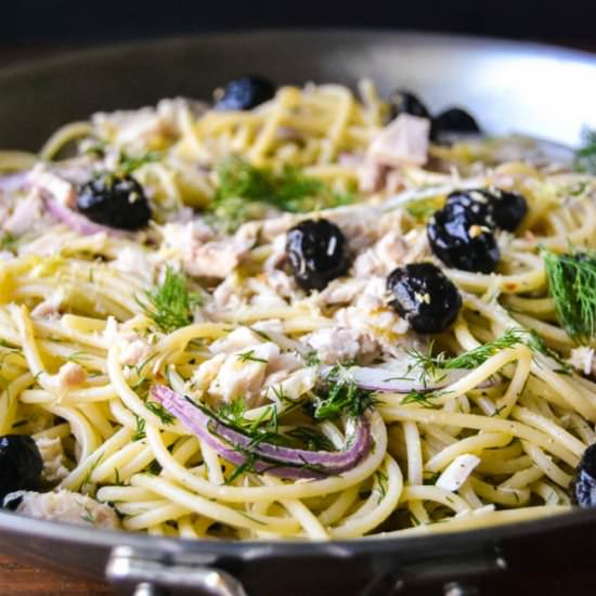 Spaghetti with Tuna, Lemon & Dill