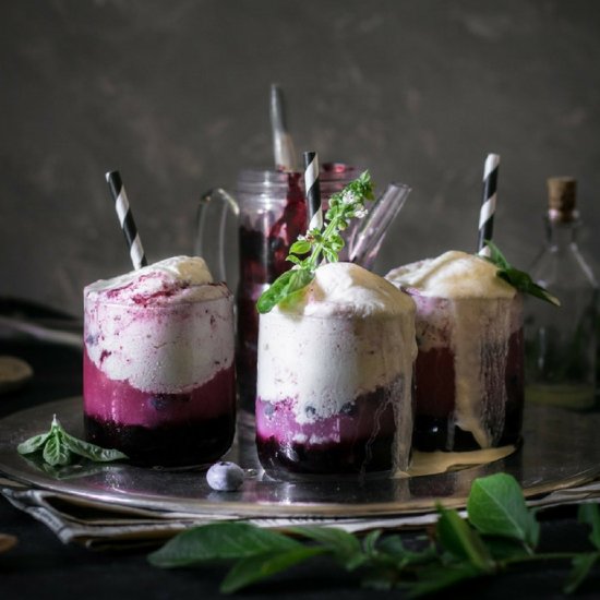 Sparkling Basil & Blueberry Float