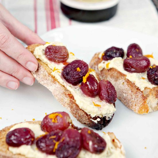 Roasted Grape Bruschetta