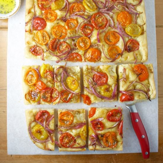 Greek Flatbread with Tomatoes