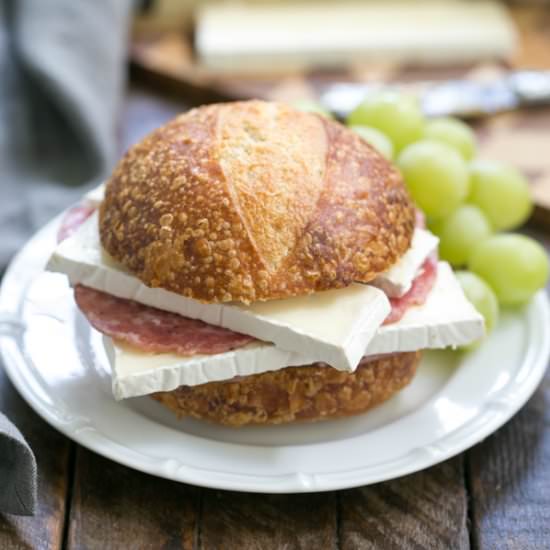 Brie, Jam and Salami Sandwich