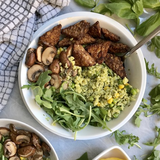 Pesto Cauliflower Rice Bowls