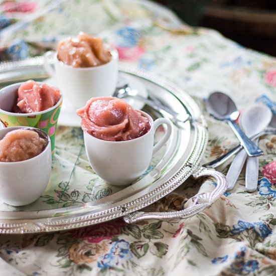 Summery Rosemary Peach Sorbet