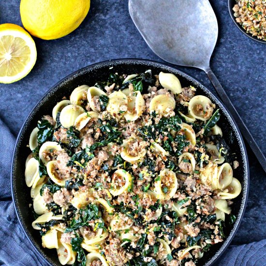 Pasta with Kale & Turkey Sausage