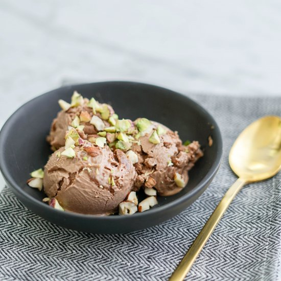 Chocolate Cashew Aloe Ice Cream